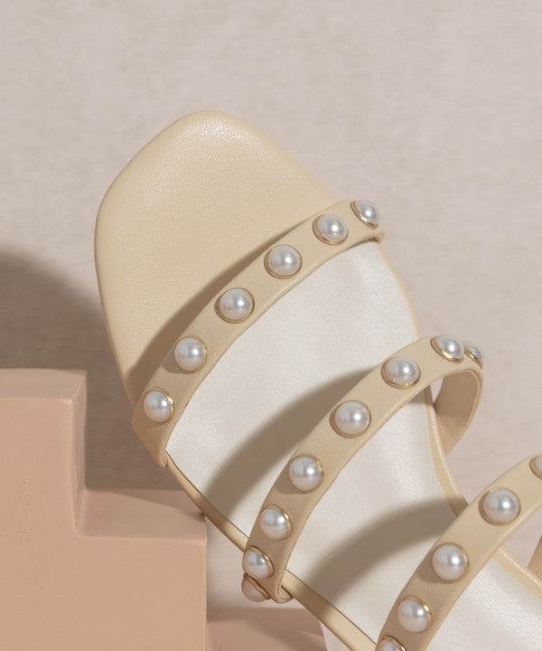 VALERIE-PEARL FLATS SANDALS