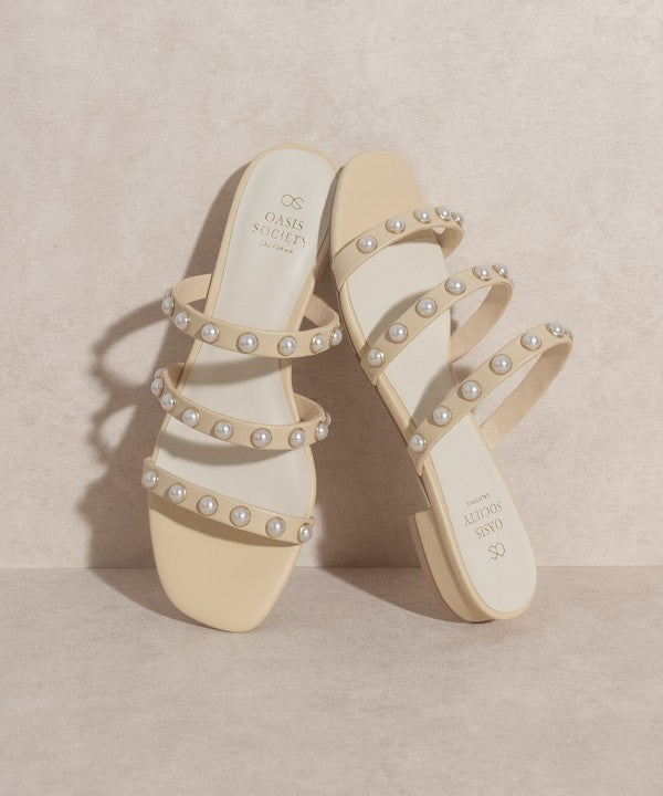 VALERIE-PEARL FLATS SANDALS