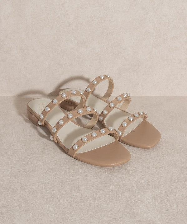 VALERIE-PEARL FLATS SANDALS