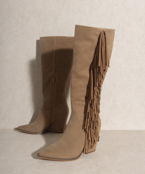 OUT WEST-KNEE-HIGH FRINGE BOOTS