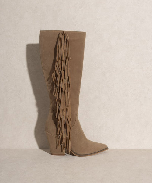 OUT WEST-KNEE-HIGH FRINGE BOOTS