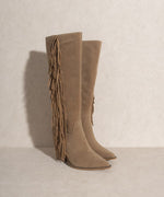 OUT WEST-KNEE-HIGH FRINGE BOOTS