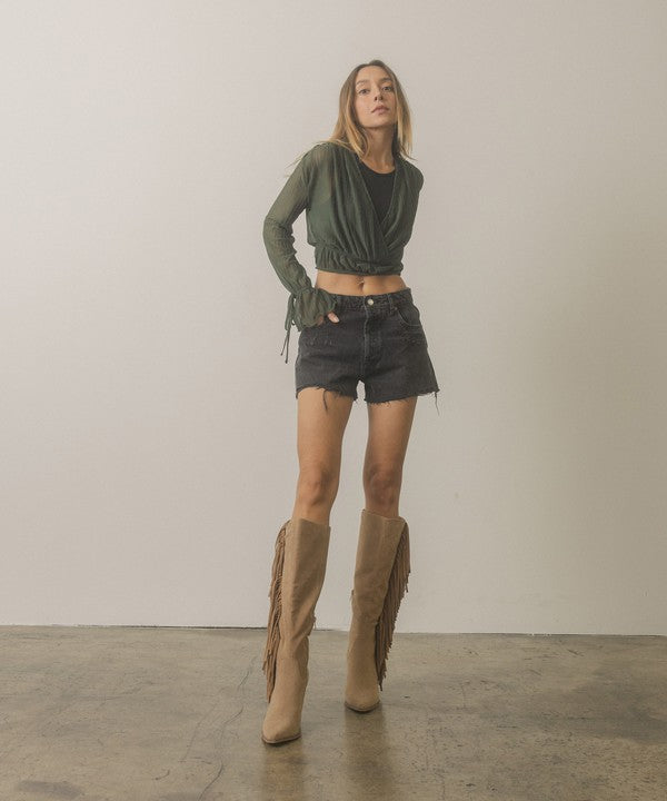 OUT WEST-KNEE-HIGH FRINGE BOOTS