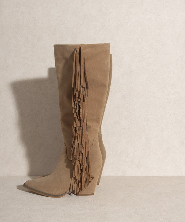OUT WEST-KNEE-HIGH FRINGE BOOTS