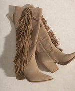 OUT WEST-KNEE-HIGH FRINGE BOOTS