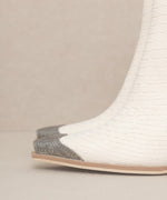 ZION-BOOTIE WITH ETCHED METAL TOE