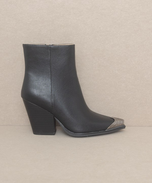 ZION-BOOTIE WITH ETCHED METAL TOE