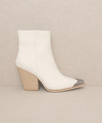 ZION-BOOTIE WITH ETCHED METAL TOE