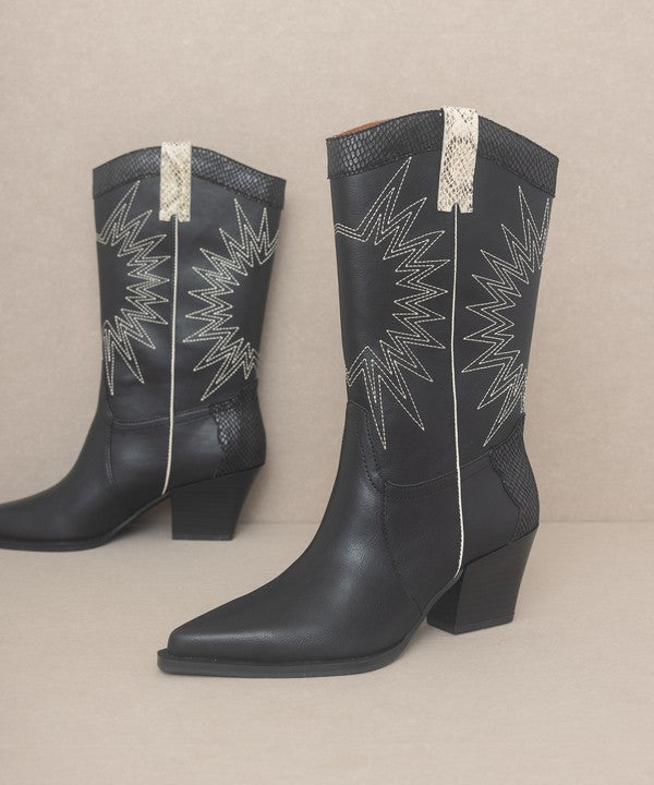 HALLE-PANELED COWBOY BOOTS