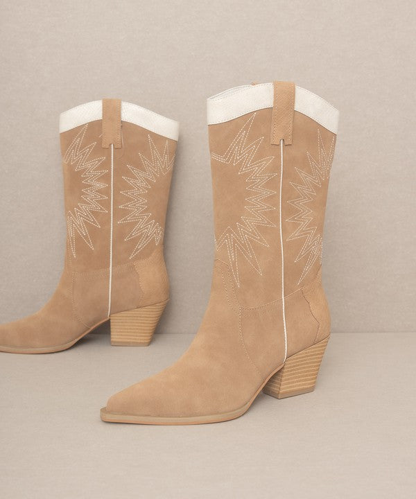 HALLE-PANELED COWBOY BOOTS