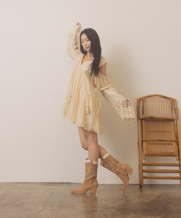 HALLE-PANELED COWBOY BOOTS