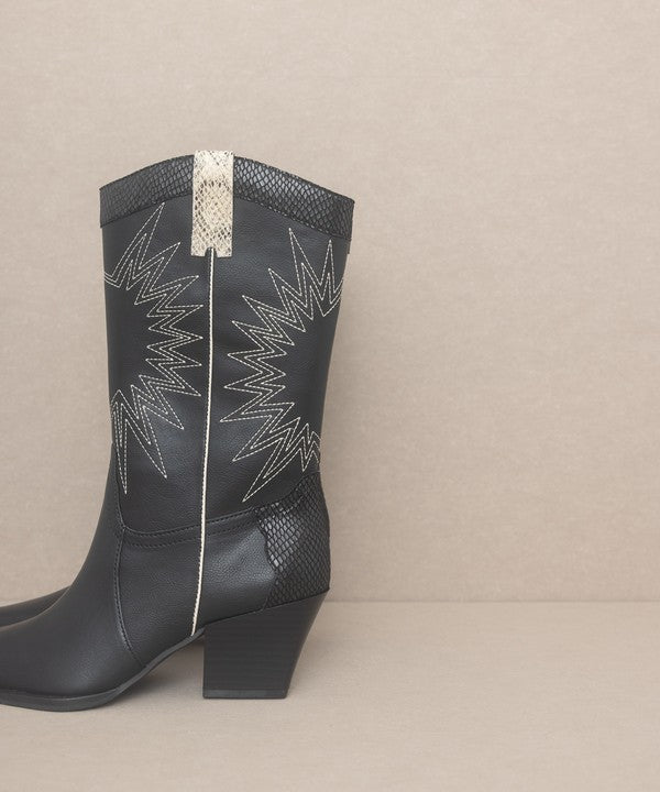 HALLE-PANELED COWBOY BOOTS