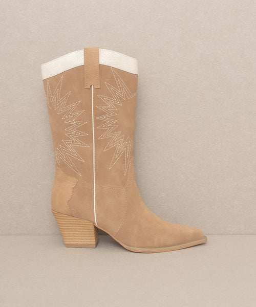 HALLE-PANELED COWBOY BOOTS