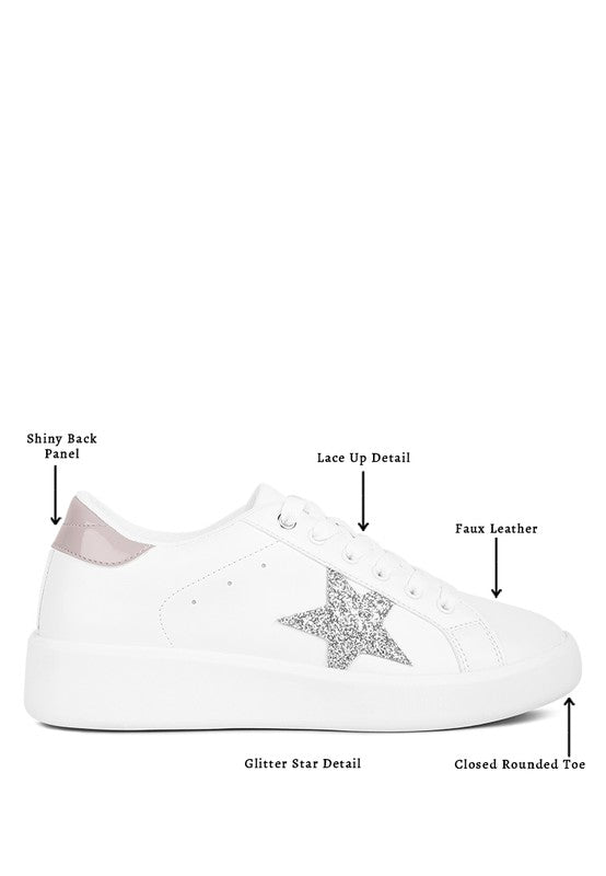 STARRY GLITTER STAR DETAIL SNEAKERS