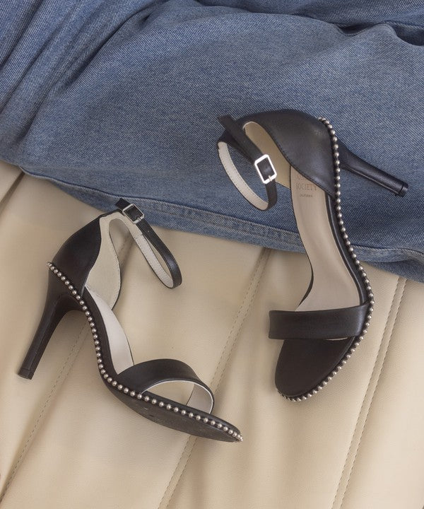 DUBLIN-METAL STUD OPEN TOE HEEL