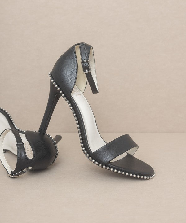 DUBLIN-METAL STUD OPEN TOE HEEL