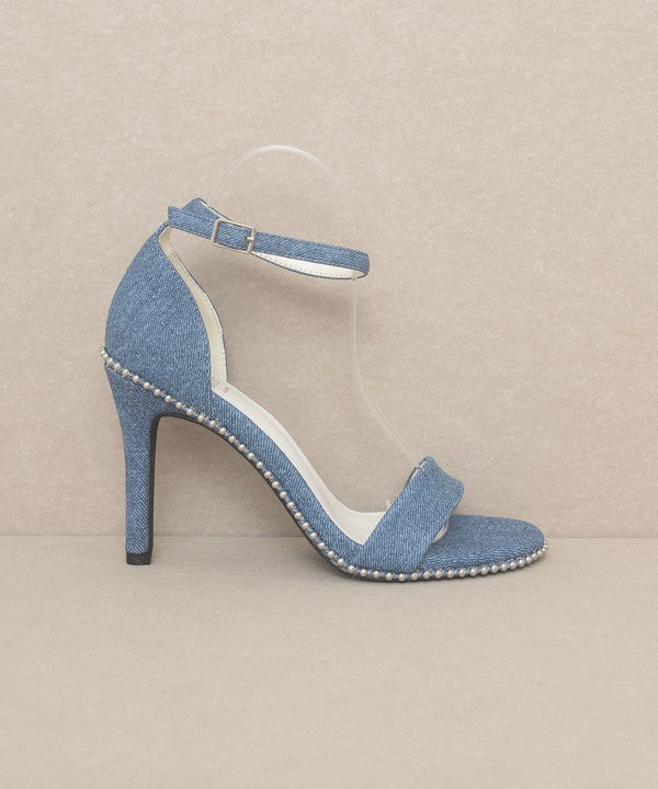 DUBLIN-METAL STUD OPEN TOE HEEL