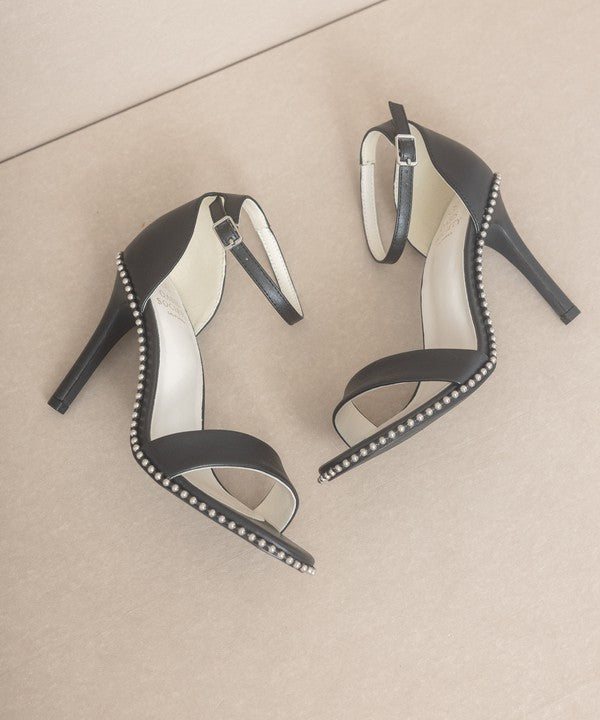 DUBLIN-METAL STUD OPEN TOE HEEL