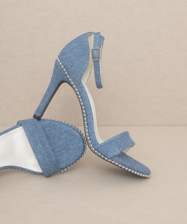 DUBLIN-METAL STUD OPEN TOE HEEL