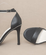 DUBLIN-METAL STUD OPEN TOE HEEL
