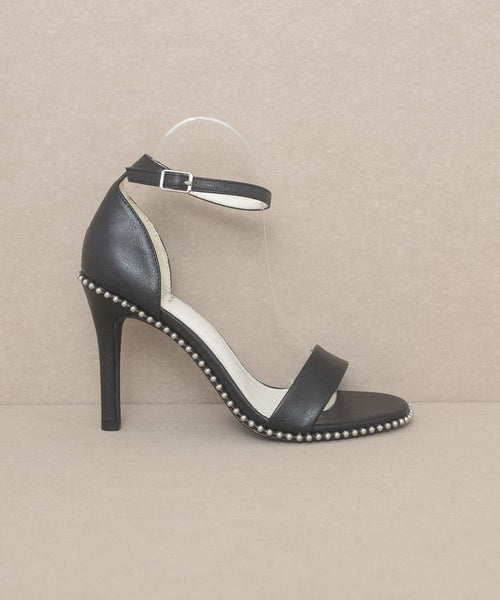 DUBLIN-METAL STUD OPEN TOE HEEL