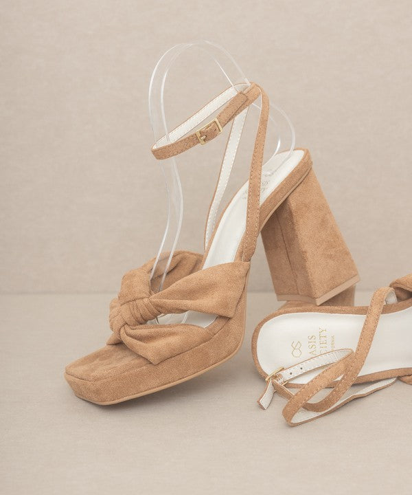 ZOEY-KNOTTED BAND PLATFORM HEELS