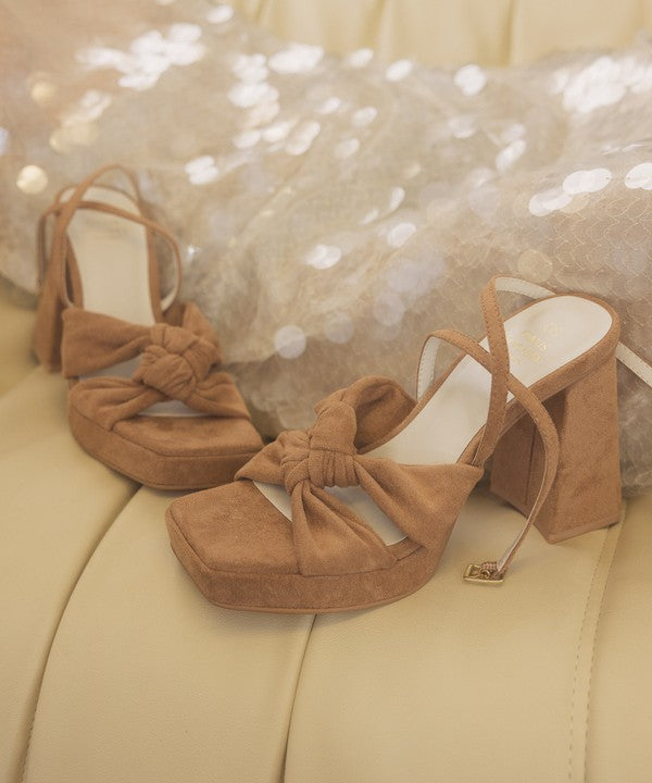ZOEY-KNOTTED BAND PLATFORM HEELS