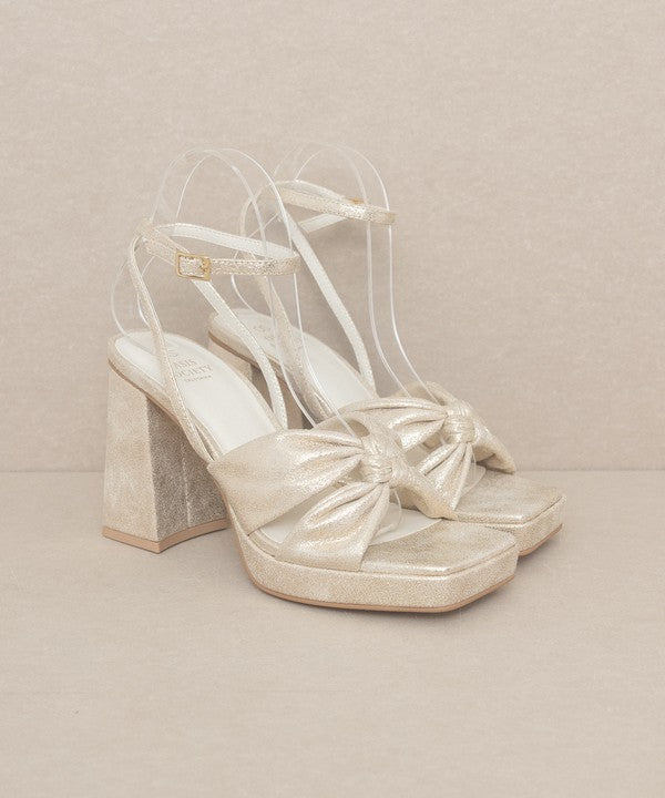ZOEY-KNOTTED BAND PLATFORM HEELS