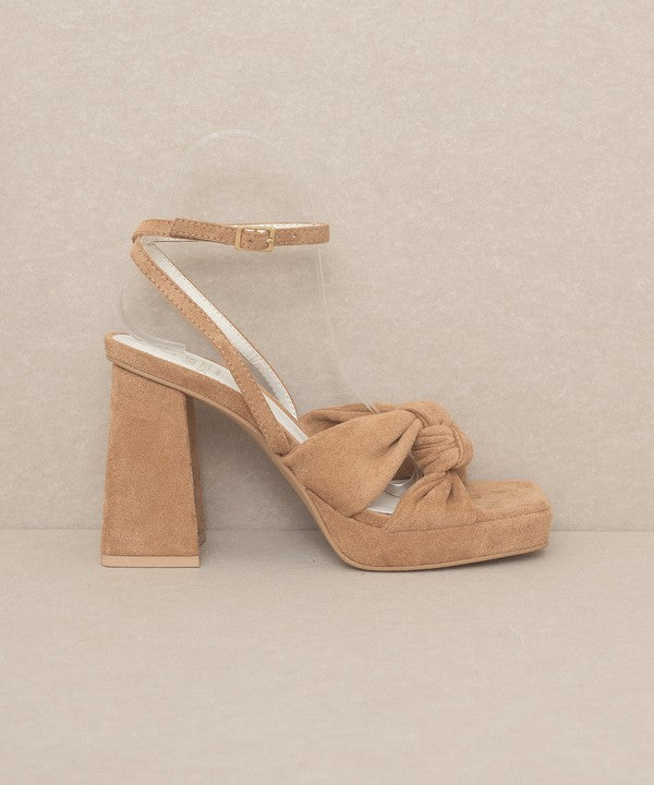 ZOEY-KNOTTED BAND PLATFORM HEELS