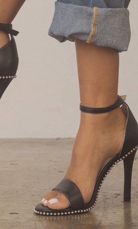 DUBLIN-METAL STUD OPEN TOE HEEL