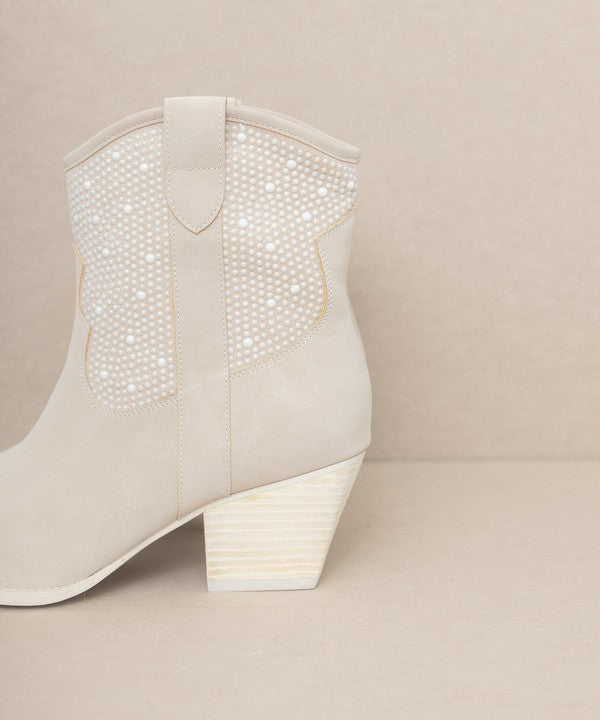 CANNES-PEARL STUDDED WESTERN BOOTS