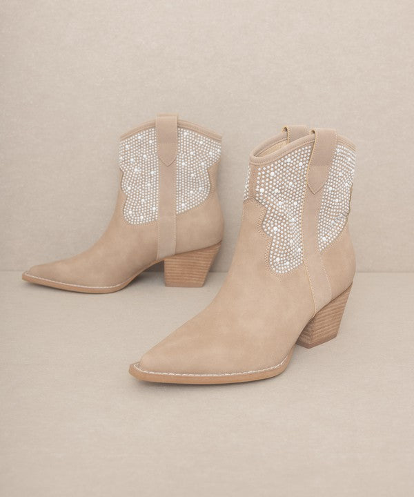 CANNES-PEARL STUDDED WESTERN BOOTS