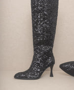 JEWEL-KNEE HIGH SEQUIN BOOTS