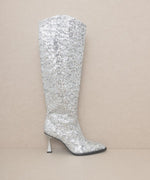 JEWEL-KNEE HIGH SEQUIN BOOTS