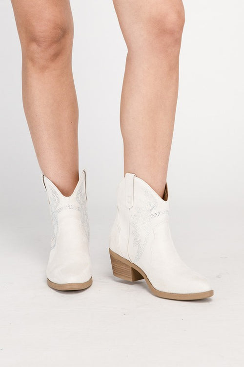 RONAN-RHINESTONE WESTERN BOOTIES