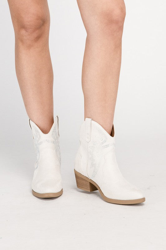 RONAN-RHINESTONE WESTERN BOOTIES