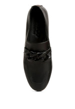 MERVA CHUNKY CHAIN LEATHER LOAFERS