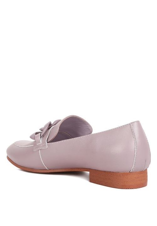 MERVA CHUNKY CHAIN LEATHER LOAFERS