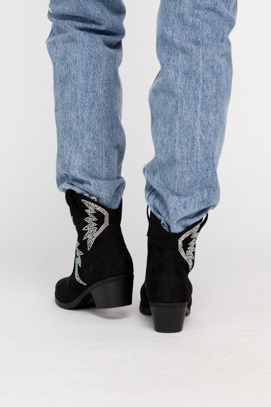 RONAN-RHINESTONE WESTERN BOOTIES