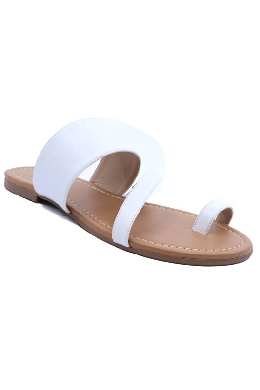 TOE RING SLIDE SANDALS