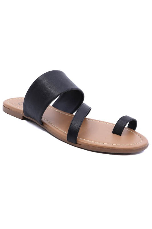 TOE RING SLIDE SANDALS